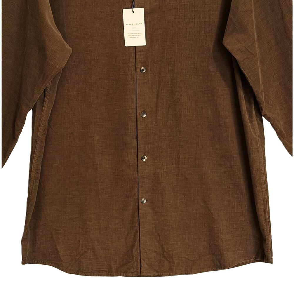 Peter Millar Cotton Cashmere Corduroy Sport Shirt Men's Large French Press NWT - Picture 3 of 12